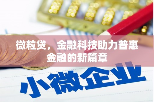 盐田微粒贷，金融科技助力普惠金融的新篇章