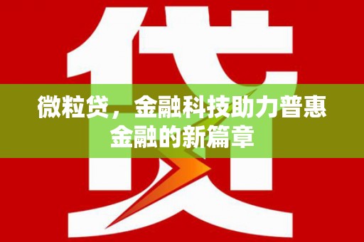 盐田微粒贷，金融科技助力普惠金融的新篇章