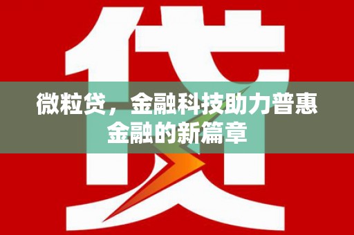 盐田微粒贷，金融科技助力普惠金融的新篇章