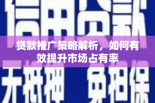 盐田贷款推广策略解析，如何有效提升市场占有率