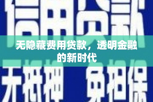 盐田无隐藏费用贷款，透明金融的新时代