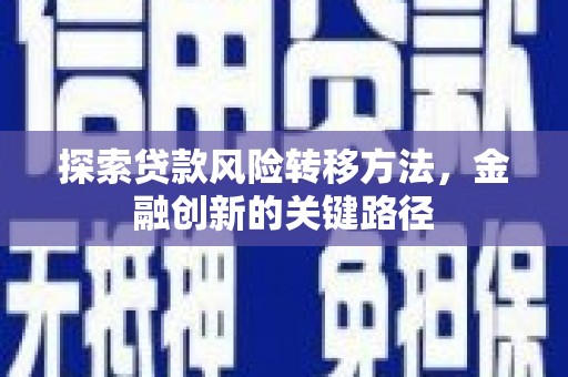 盐田探索贷款风险转移方法，金融创新的关键路径