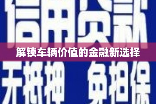 盐田解锁车辆价值的金融新选择