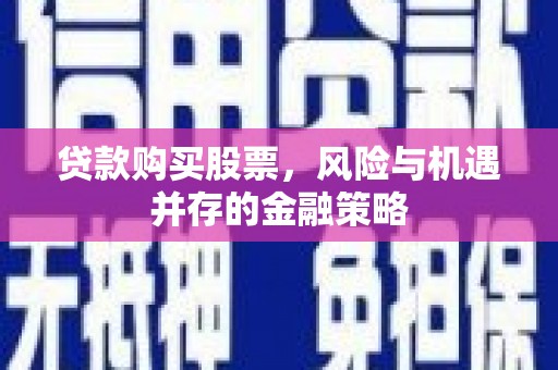 盐田贷款购买股票，风险与机遇并存的金融策略