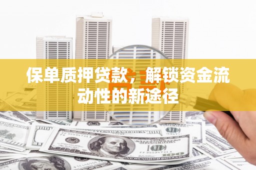 盐田保单质押贷款，解锁资金流动性的新途径