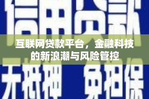 盐田互联网贷款平台，金融科技的新浪潮与风险管控