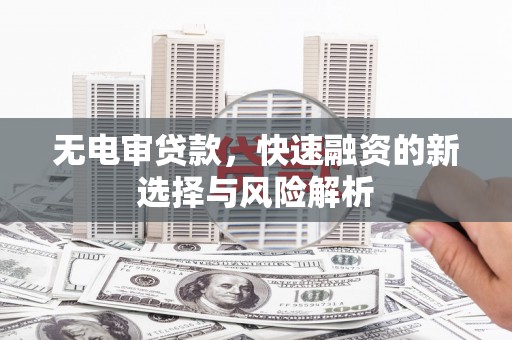 盐田无电审贷款，快速融资的新选择与风险解析