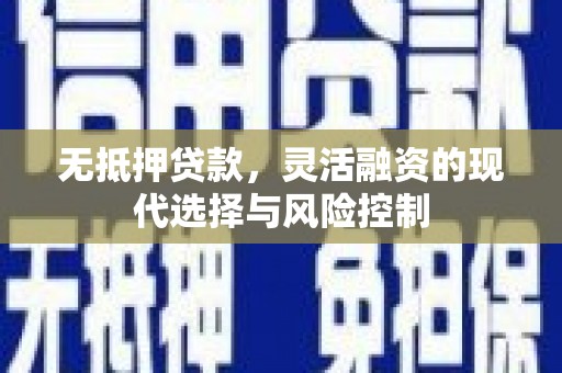 盐田无抵押贷款，灵活融资的现代选择与风险控制