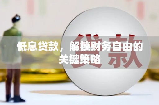 盐田低息贷款，解锁财务自由的关键策略