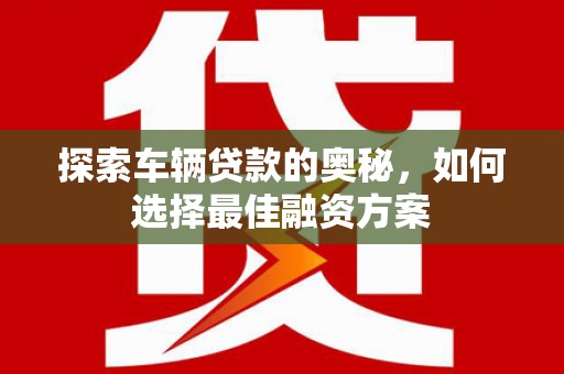 盐田探索车辆贷款的奥秘，如何选择最佳融资方案