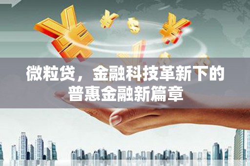 盐田微粒贷，金融科技革新下的普惠金融新篇章