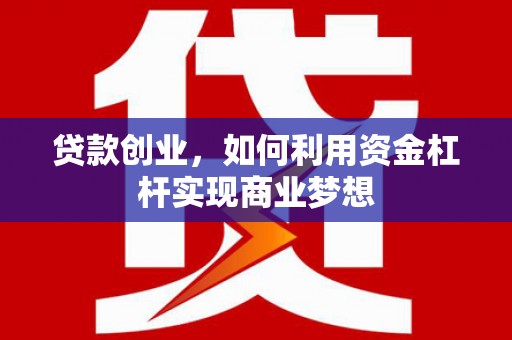 盐田贷款创业，如何利用资金杠杆实现商业梦想
