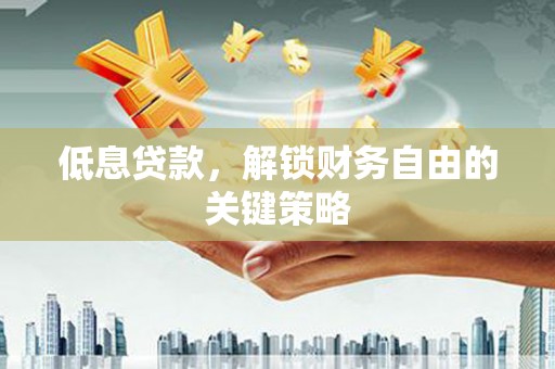 盐田低息贷款，解锁财务自由的关键策略