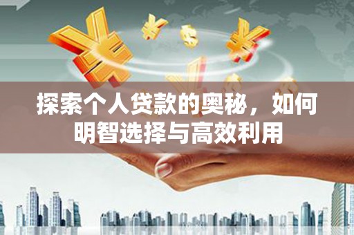盐田探索个人贷款的奥秘，如何明智选择与高效利用