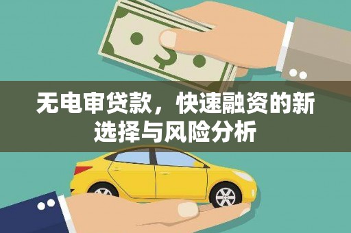 盐田无电审贷款，快速融资的新选择与风险分析