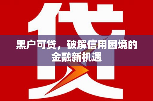 盐田黑户可贷，破解信用困境的金融新机遇