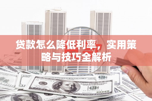 盐田贷款怎么降低利率，实用策略与技巧全解析