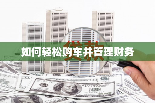 盐田如何轻松购车并管理财务