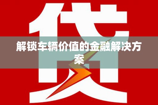 盐田解锁车辆价值的金融解决方案