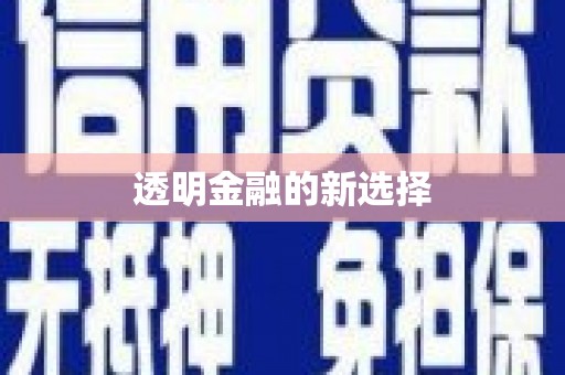 盐田透明金融的新选择